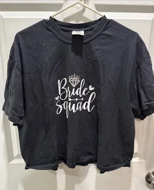 Comfort Colors Black 'Bride Squad' Graphic Tee - Women's Crewneck thumbnail 1