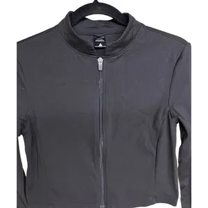 Balance Athletica The Elevate Cropped Zip Dire Wolf Top Black Women’s Size Large thumbnail 3