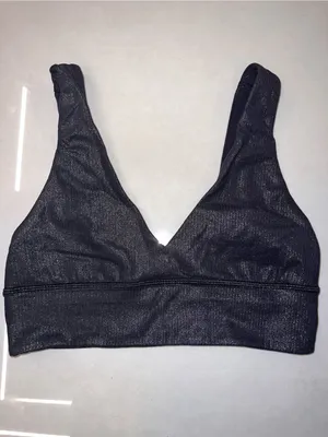 Lululemon Align Ribbed V-Neck Bra *Light Support, C/D Cup Shine Black thumbnail 7