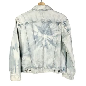 Levi's Ex-Boyfriend Acid Wash Button‎ Down Denim Trucker Jacket S thumbnail 3