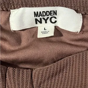 Madden NYC Crop Top Womens Large Brown Ruched Bustier Ribbed Long Sleeve‎ thumbnail 4