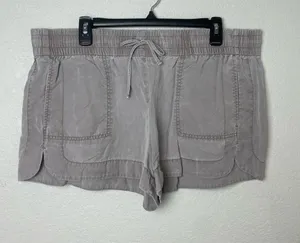 Express Women's Elastic Drawstring Shorts in Taupe Grey Size L thumbnail 1