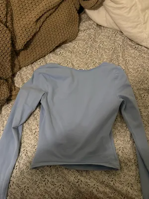 Garage Long Sleeve Crop Top Blue thumbnail 2