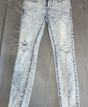 American Eagle Distressed Light Blue Jeans straight leg thumbnail 1