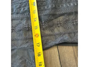 American Eagle Dark Gray Y2K Sheer Embroidered Mesh Top + Cami XS Dark Romantic thumbnail 7