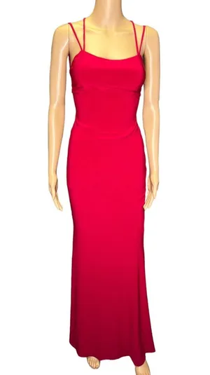 NWD Jump Apparel Red Strappy Back Long Bodycon Formal Gown Size 5/6 thumbnail 1