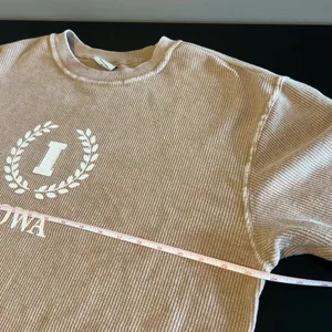 Chicka-d Iowa Hawkeyes Women's Corded Crewneck Sweatshirt Tan Small Oversized thumbnail 9