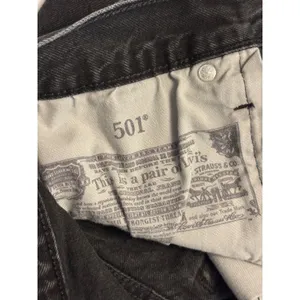 Levi's 501 Original Cut Off Shorts Womens 27 Black Distressed Denim Raw Hem thumbnail 7
