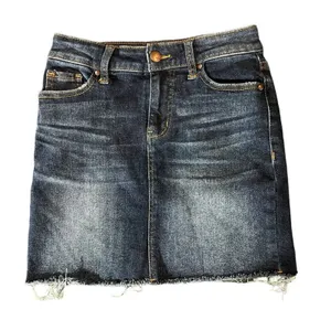 RSQ Collective Skirt Womens Size‎ 0 Blue Dark Wash Denim Mini Raw Hem thumbnail 2