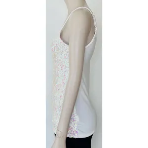 White Pearlescent Sequin Tank Top thumbnail 4