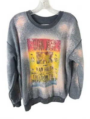 Vintage Reversible Style Bon Jovi and Van Halen Sweatshirt thumbnail 1