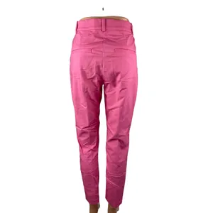 H&M Women's Pink High Rise Elastic Waist Slim Straight Trousers Pants Size 4 thumbnail 4