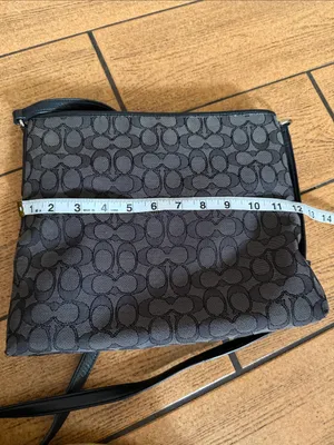 COACH Signature Daisy File Crossbody Black Gray Jacquard Y2K Vintage F16558 thumbnail 8