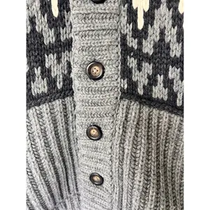 Hollister West Coast Hand Knit Sweater Aztec Cardigan Chunky Thick Western thumbnail 3