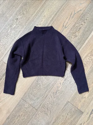 Zara Eggplant Soft knit short sweater thumbnail 3