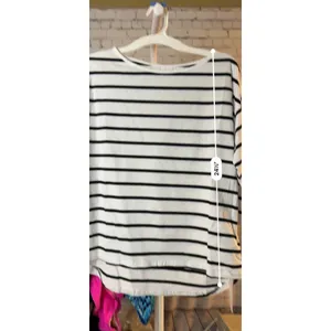 Women Spring/Summer Striped Drop Shoulder T Shirt Tops S thumbnail 6