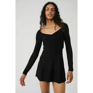 FREE PEOPLE Small World Mini Dress in Black Size Medium thumbnail 3