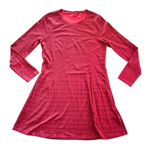 Toad & Co Large Windmere Long‎ Sleeve Dress Organic Cotton Tencel Mahogany Red thumbnail 1
