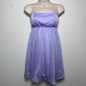 Lucy in the‎ Sky Women Coquette Babydoll Dress Small Purple Chiffon Girlcore thumbnail 3