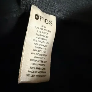 Figs Manari Black 5-Pocket Skinny Technical Medical Professional Scrub Pants XS thumbnail 8