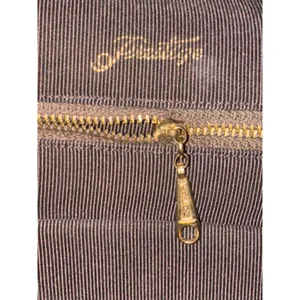 Prestige Vintage suede brown bag with gold hardware & flap closure thumbnail 9