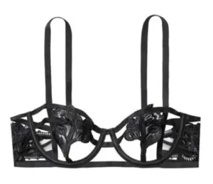 Victoria's Secret Black Lace Unlined Bra thumbnail 1