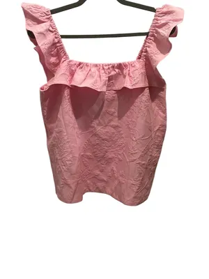 Lilly Pulitzer Zoya Ruffle Top Conch Shell Pink Caliente Pucker Jacquard 4 thumbnail 3