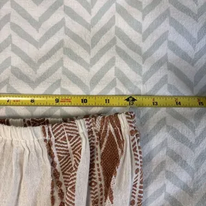 ELAN‎ Small Tan Beige Striped Linen Strapless Wide Leg Cropped Jumpsuit Lounge thumbnail 4