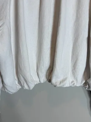 Abercrombie & Fitch x Tia Booth Linen-Blend Peasant Bubble Top Women's XL White thumbnail 9