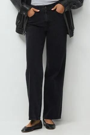 Aritzia Denim‎ Forum The Farrah Hi-Rise Wide Black Jeans Sz 27 thumbnail 1