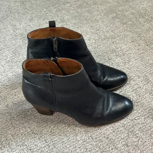 Madewell The Billie Ankle Boots Womens 9 Black Leather Stacked Block Heel thumbnail 3