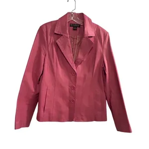 Dialogue Women's Pink Leather Jacket Size M‎ thumbnail 1