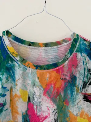 Lululemon High-Neck Running and Training T-Shirt in No Limits White Multi Medium thumbnail 8