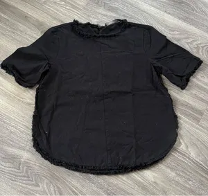 Zara Denim Fringe Top - M thumbnail 1