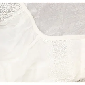 NWT BCX Juniors Lace-Trim Tie-Hem Peasant Top 1080F2K White L thumbnail 6