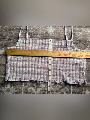 Timing Women’s Smocked Lilac Plaid/Gingham Babydoll Skirt & Top Matching Set|LRG thumbnail 10