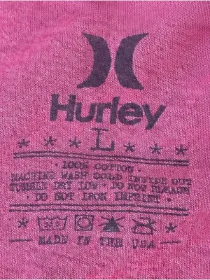 Hurley Women’s Pink Graphic Long Sleeve Tee Large Floral Logo Lightweight Shirt thumbnail 4