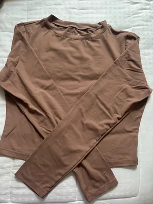Bronze Long Sleeve Crop Top Brown Size L thumbnail 2