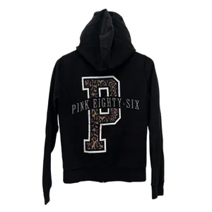 Pink Victoria's Secret Black Leopard Full Zip Hoodie Sz M thumbnail 3