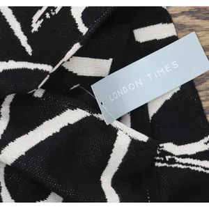NWT London Times Mockneck Short Sleeve Mini Sweater Dress Black / White Hearts M thumbnail 7