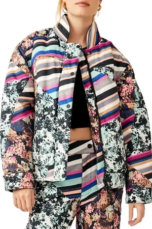 Free People New Movement Women's Bunny Slope Printed Puffer Ski Jacket Large thumbnail 1
