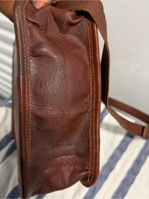 GVB Natural World Brown Genuine Leather Messenger Crossbody Satchel Bag Vintage thumbnail 10