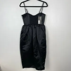 Future Collective Sweetheart Bubble Satin Midi Dress Bustier‎ Elegant Size S thumbnail 6