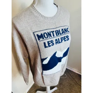 Zara Ski Collection Mont Blanc Les Alpes Wool Cashmere Sweater Beige Medium thumbnail 2