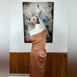 Gorgeous New Show Me Your Mumu Jodie Copper Luxe Satin Dress! thumbnail 3
