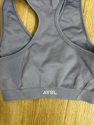 AYBL Racerback Sports Bra in Dusty Lavender Blue thumbnail 4