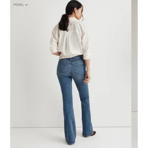 Madewell Skinny Flare Jeans High Rise Medium‎ Wash Blue Denim Size 27 thumbnail 2