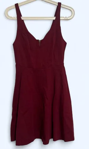 Kimchi Blue Burgundy V cutout mini dress thumbnail 1