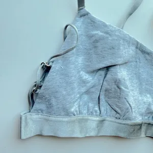 NWT Aerie Real Good Strappy Side Lace Up Bralette Bra Gray Size Medium M NEW thumbnail 4