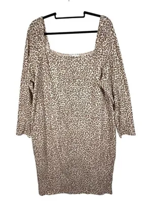 ASOS Curve Animal Print Long Dress Long Sleeves Women’s‎ Plus Size 24 thumbnail 1